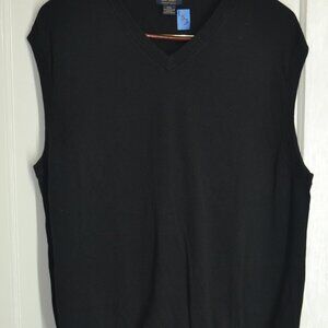 Brooks Brothers 346 Classic Sweater Vest,  Black, XXL
